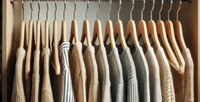 perchas antideslizantes con ropa colgada